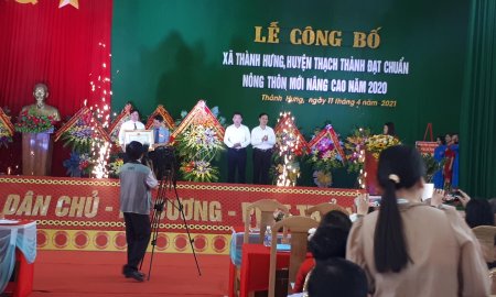 Xã Thành Hưng tổ chức Lễ công bố xã đạt chuẩn Nông thôn mới nâng cao năm 2020